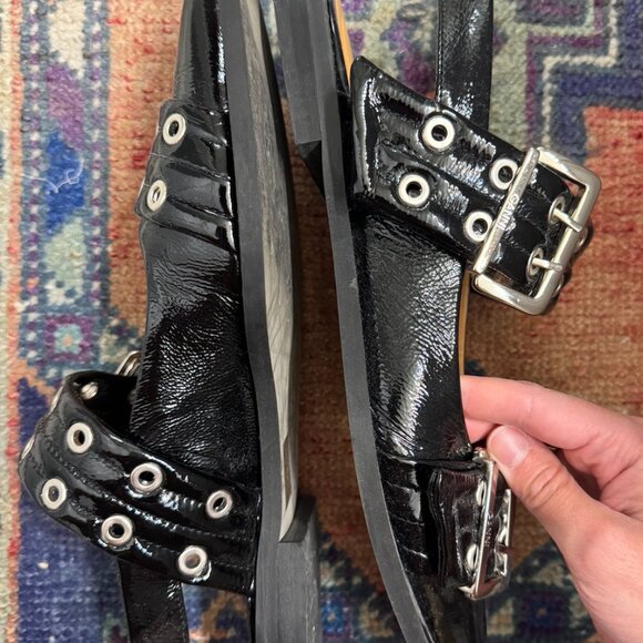 Ganni Feminine Buckle Ballerinas in Black Size 39 - Picture 3 of 4